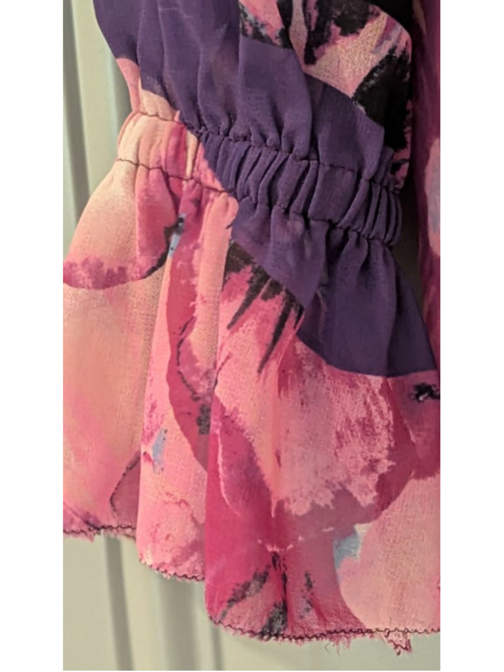 Women's WHBM Pink Purple Floral Blouse XXS - Picture 6 of 8